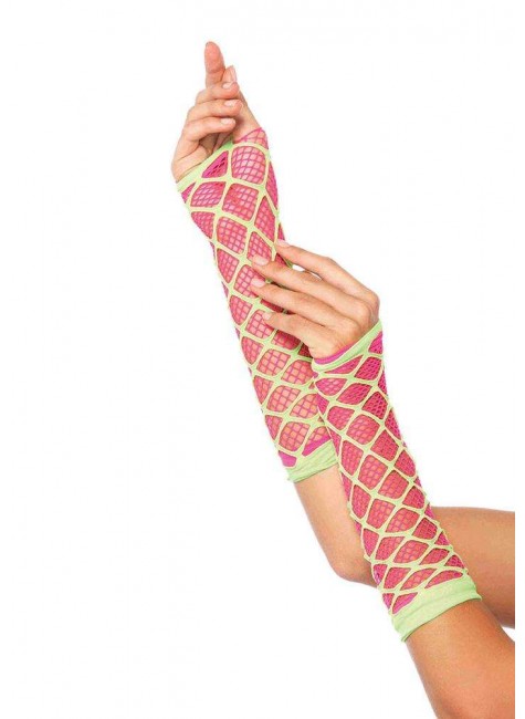Dual Net Neon Arm Warmers