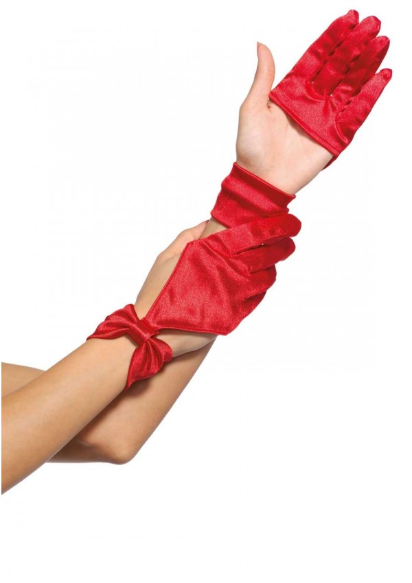 Satin Cut Out Gloves