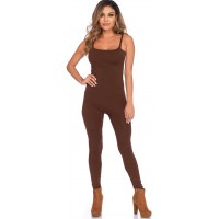 Basic Womens Unitard in Brown