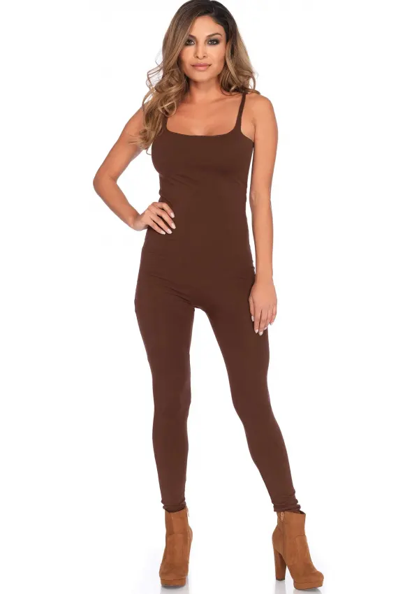 Basic Womens Unitard in Brown