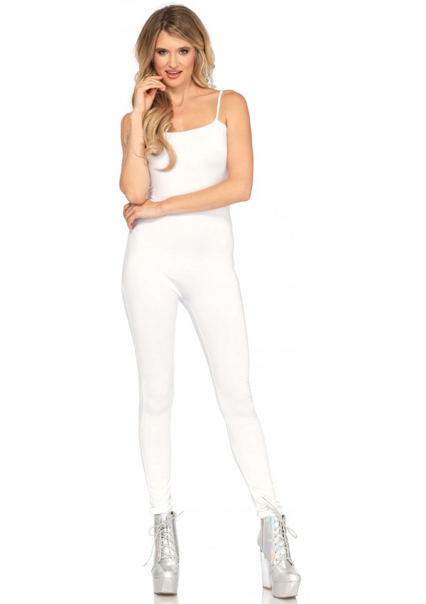 Basic Womens Unitard in White