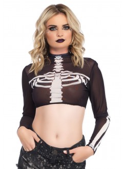 Skeleton Long Sleeve Crop Top