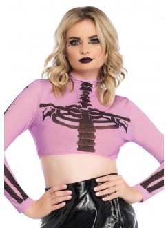 Skeleton Long Sleeve Crop Top