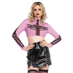 Skeleton Long Sleeve Crop Top