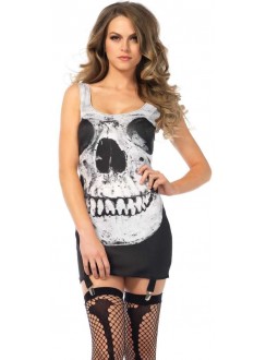 Skull Print Garter Dress