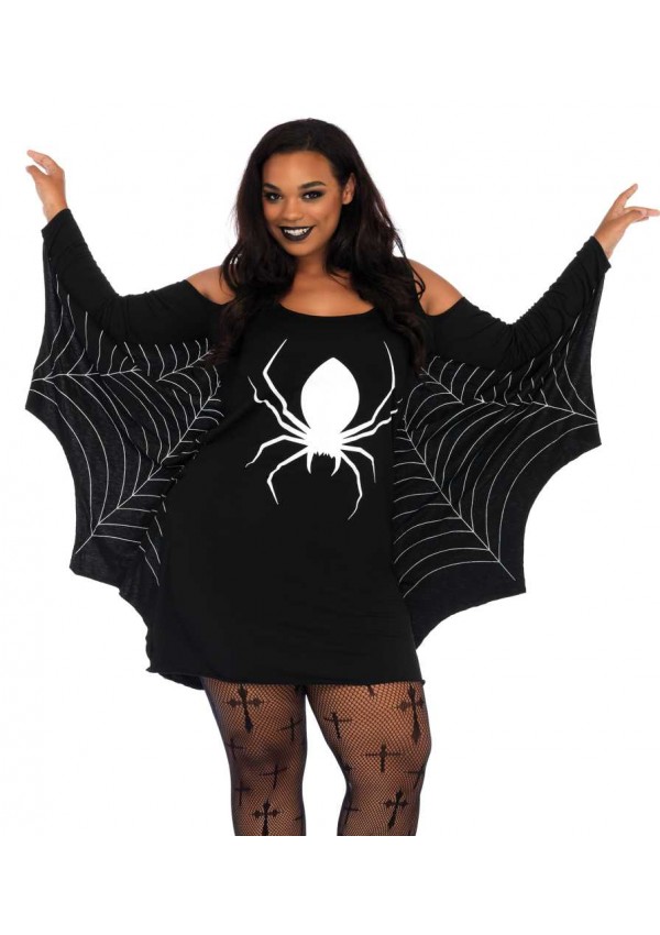 Spiderweb Plus Size Jersey Tunic Dress