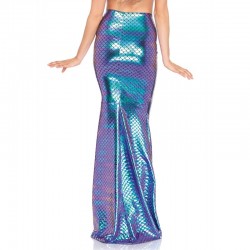 Iridescent Scale Mermaid Maxi Skirt