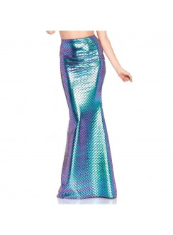 Iridescent Scale Mermaid Maxi Skirt