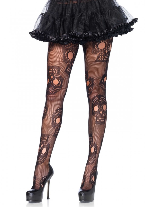 Sugar Skull Gothic Pantyhose - Pack of 3