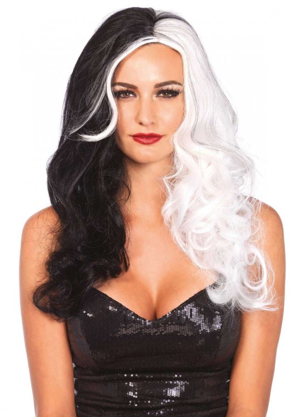 Cruella 2 Tone Long Costume Wig