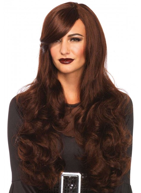Extra Long Brown Wavy Wig