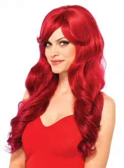 Extra Long Red Wavy Wig