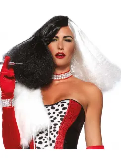 Black and White Cruella Costume Wig