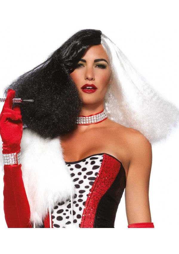 Black and White Cruella Costume Wig