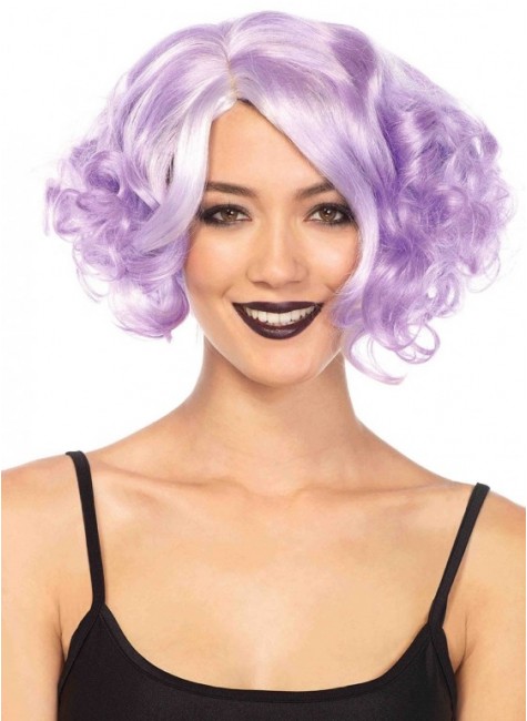 Lavender Curly Bob Short Wig