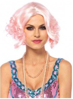 Pink Curly Bob Short Wig