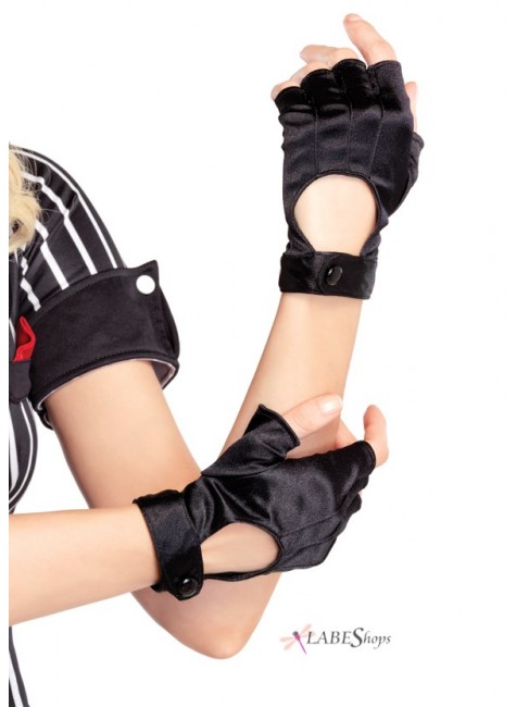 Fingerless Black Motorcycle Gloves