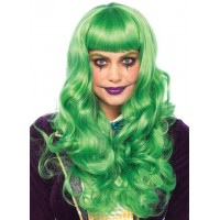 Misfit Mayhem Long Green Wavy Wig