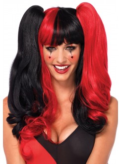 Harlequin Cosplay Costume Wig with Detachable Ponytails
