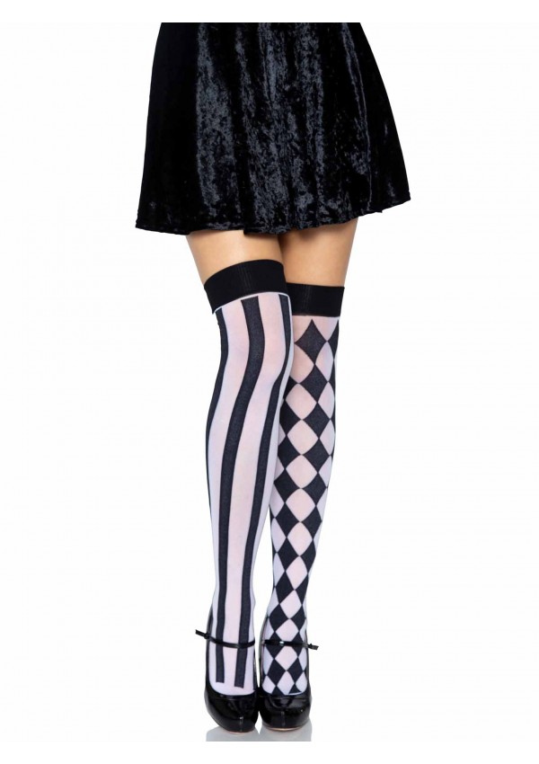 Harlequin Thigh High Stockings