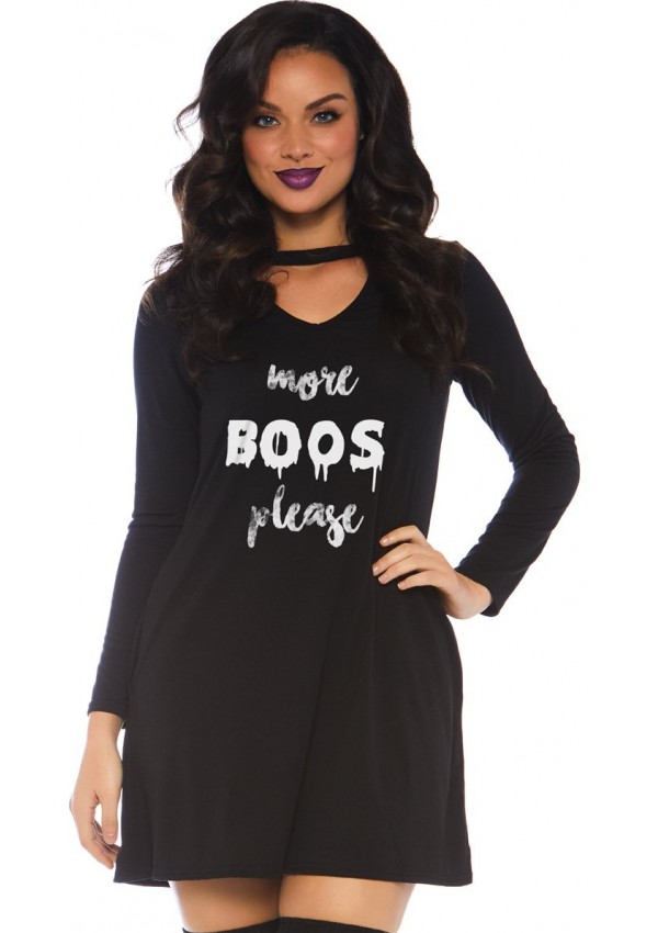 More Boos Long Sleeve Halloween Party Dress