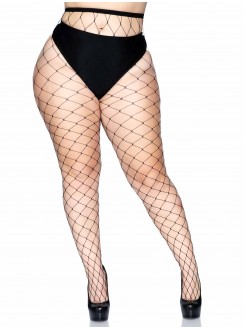 Fence Net Plus Size Black Pantyhose