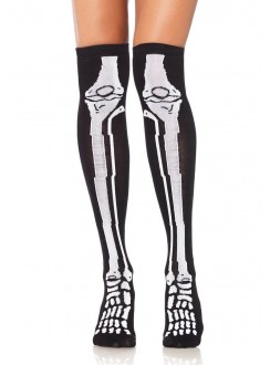 Skeleton Over the Knee Socks