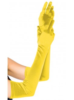 Yellow Satin Extra Long Opera Gloves