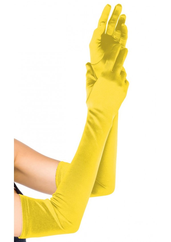 Yellow Satin Extra Long Opera Gloves