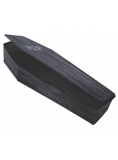 Black Wooden Look Full Size Coffin Decoration