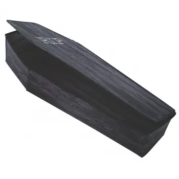 Black Wooden Look Full Size Coffin Decoration