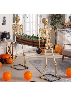 Skeleton Carrying Coffin Spooky Decoration