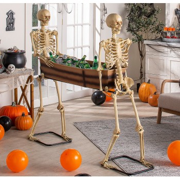 Skeleton Carrying Coffin Spooky Decoration
