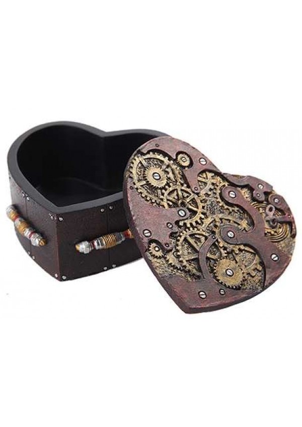 Steampunk Heart Shaped Trinket Box