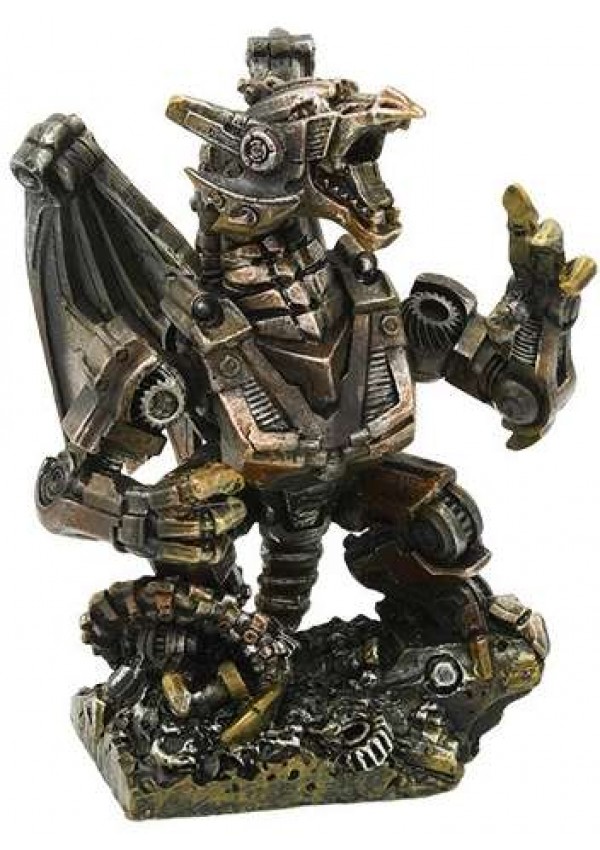 Steampunk Mechanized Dragon Statue