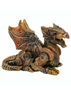 Steampunk Winged Small Dragon Statue