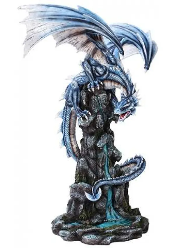 Thundertail, the Blue Winged Dragon Mountain Statue