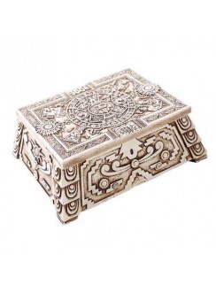 Aztec White Resin Trinket Box