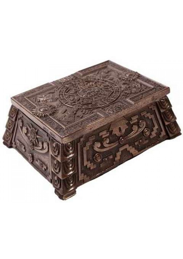 Aztec Bronze Resin Trinket Box