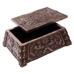 Aztec Bronze Resin Trinket Box