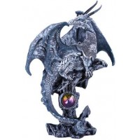 Gray Dragon Fantasy Art Statue