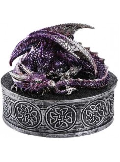 Purple Dragon Round Trinket Box