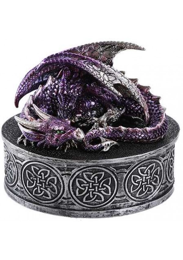 Purple Dragon Round Trinket Box