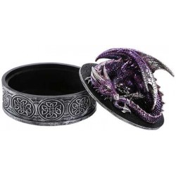 Purple Dragon Round Trinket Box