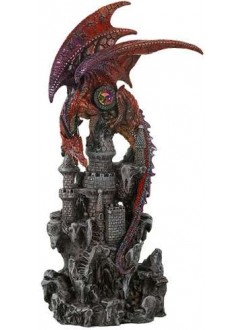 Red Dragon Castle Guardian Statue