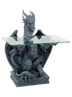 Dragon Glass Top Side Table