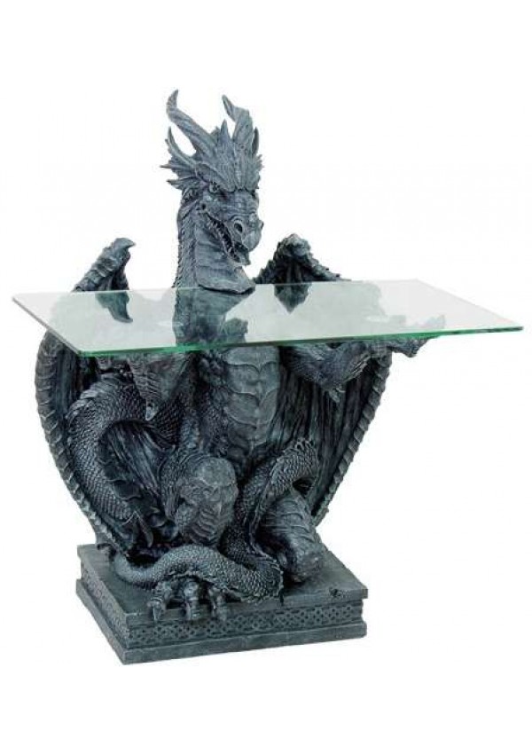 Dragon Glass Top Side Table