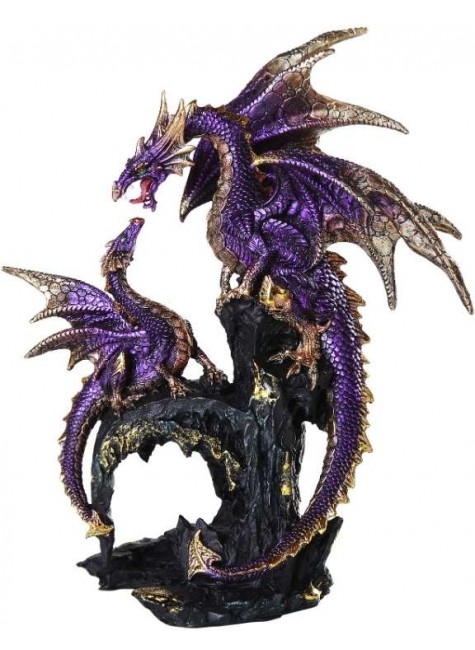 Purple Dragon Family Statue