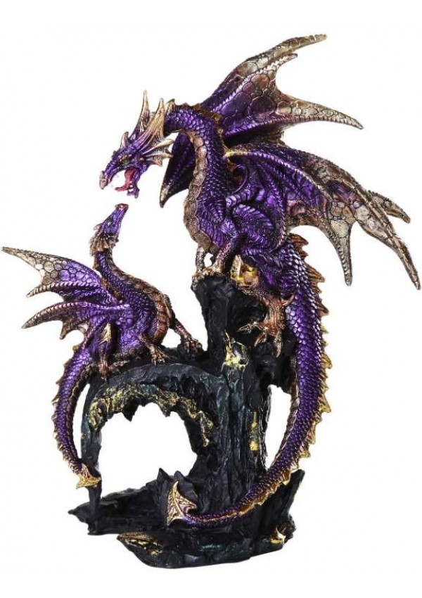 Purple Dragon Family Statue