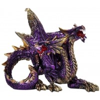 Double Headed Dragon Figurine in Purple